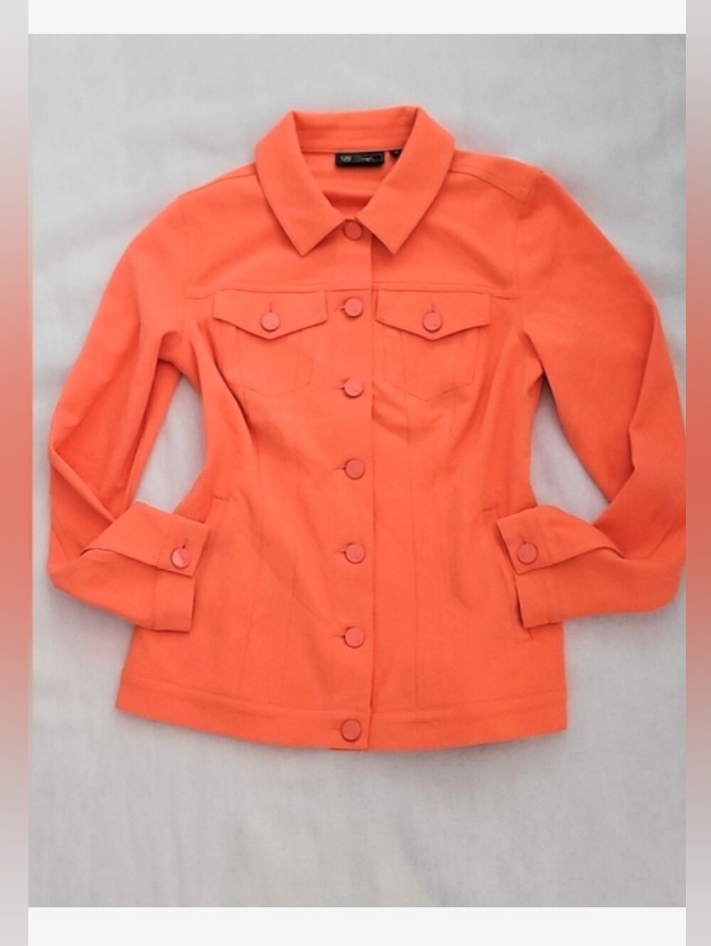 NWOT! Fall Formal Chic Y2k Orange Stretch Women's Button Front Autumn Jacket XS